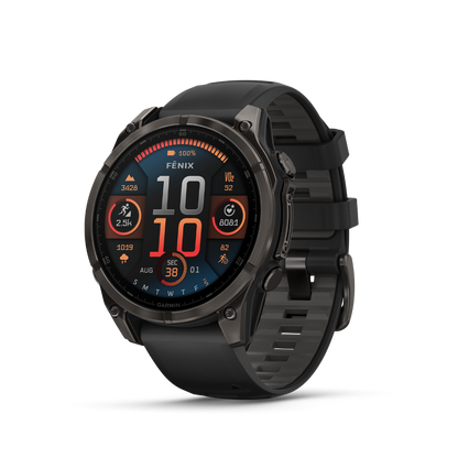 Garmin Fenix 8 Amoled - 47mm Sapphire Carbon Gray — Smartwatch Multideporte Premium — vista frontal