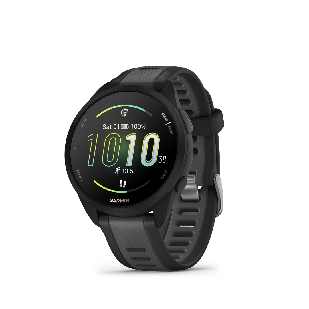 Garmin Forerunner 165 - Black Slate Gray — Reloj GPS Running — vista frontal