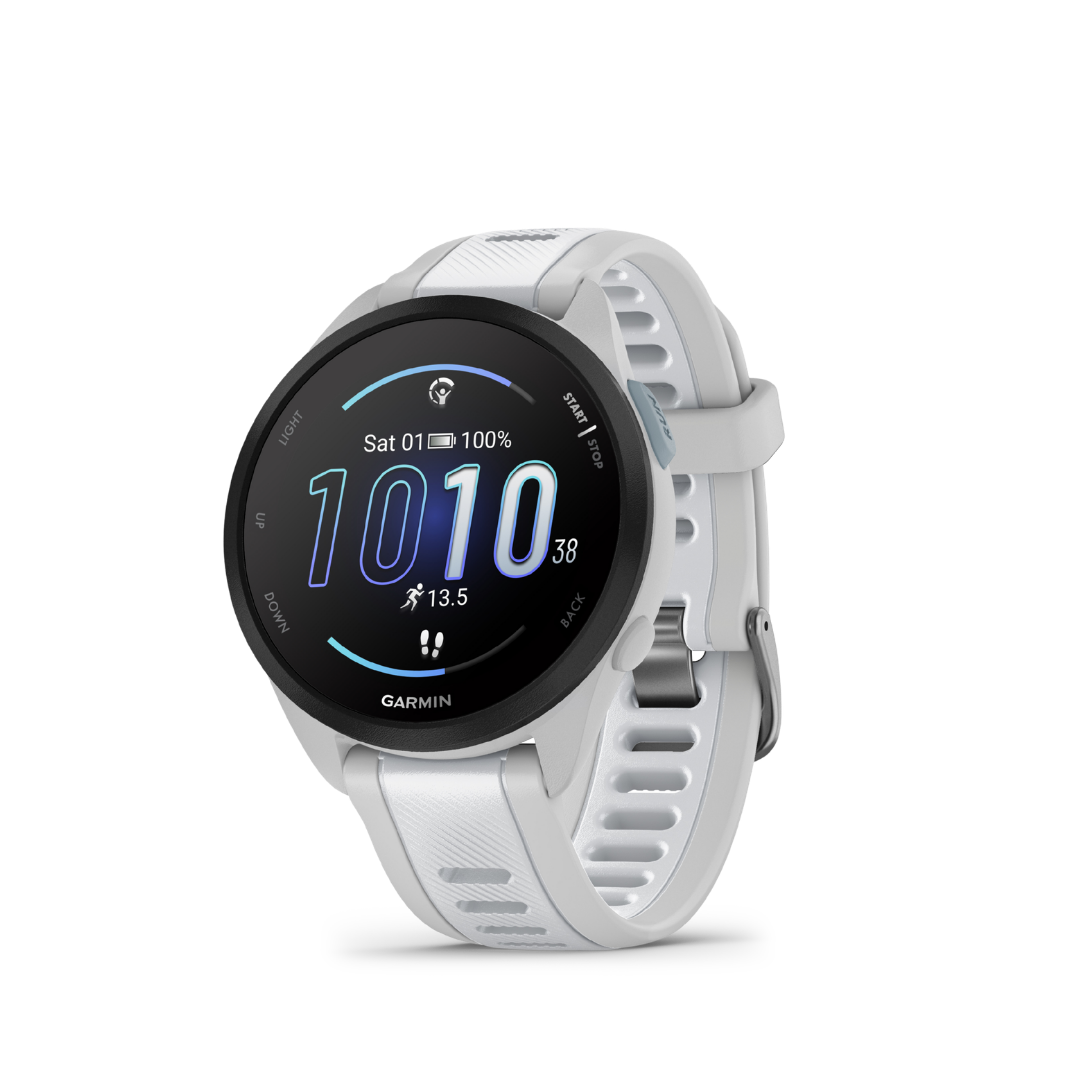 Garmin Forerunner 165 (Music/Whitestone) — Reloj GPS Running — vista frontal