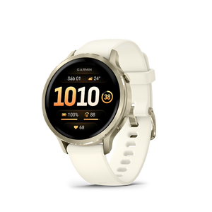 Garmin Venu 4 - 41mm Beige Lunar Gold — Smartwatch Multideporte — vista frontal